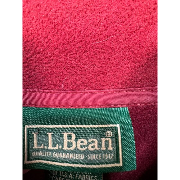 L.L. Bean Womens Polartec Fleece Jacket XL Dark Red Full Zip Heavy - Picture 2 of 12
